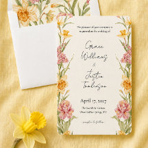 Convite de Casamento Jardim de Narcisos Flor de Ab