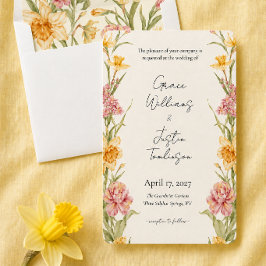 Convite de Casamento Jardim de Narcisos Flor de Ab