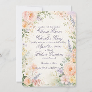 Convite de Casamento Jardim de Primavera