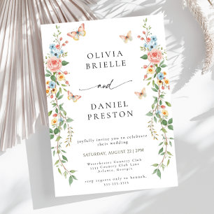 Convite de Casamento Jardim Floral Borboleta Paste