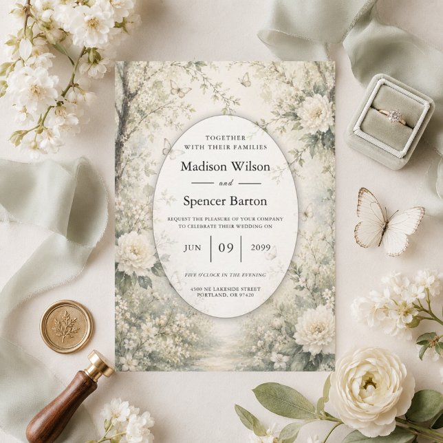Convite de Casamento Jardim Primavera Borboleta Br (Criador carregado)