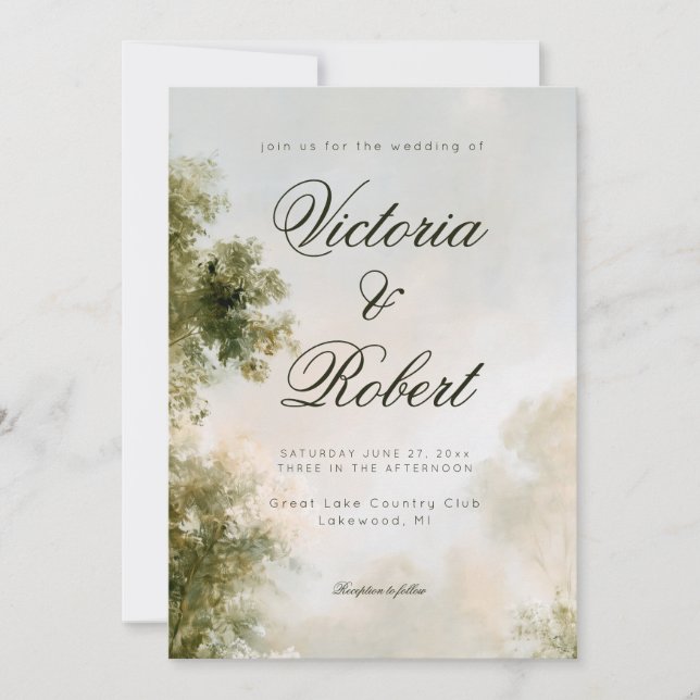 Convite de Casamento Jardim Romântico (Frente)