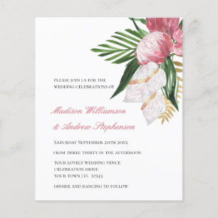 Convite de Casamento Jardim Tropical Floral Orçame