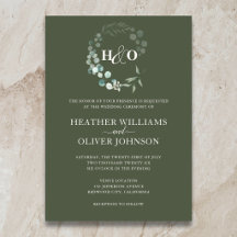 Convite de Casamento Jardim Verde Eucalipto Sage