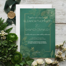 Convite de Casamento Jardim Verde Luxuriante