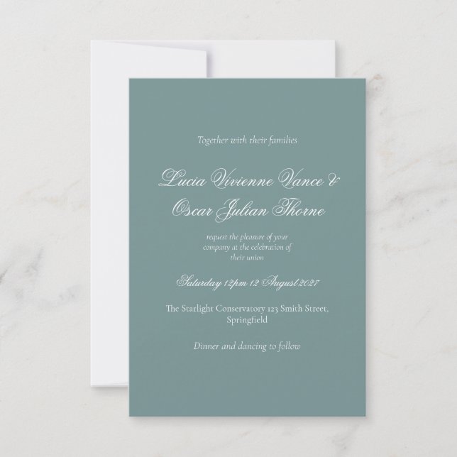 Convite de Casamento Juniper Rococo | Venus Fine A (Frente)