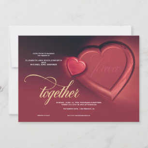 Convite de Casamento Juntos, Para Sempre, Dois Cor