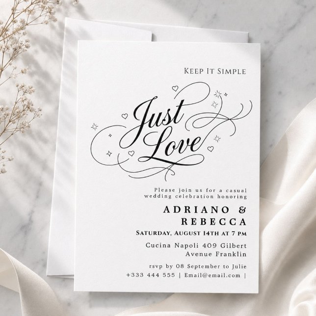 Convite de Casamento Just Love (Criador carregado)