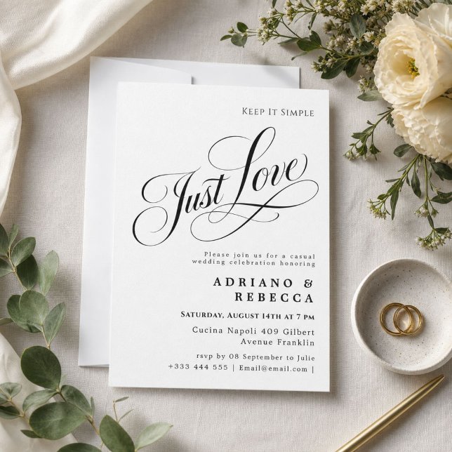 Convite de Casamento Just Love (Criador carregado)
