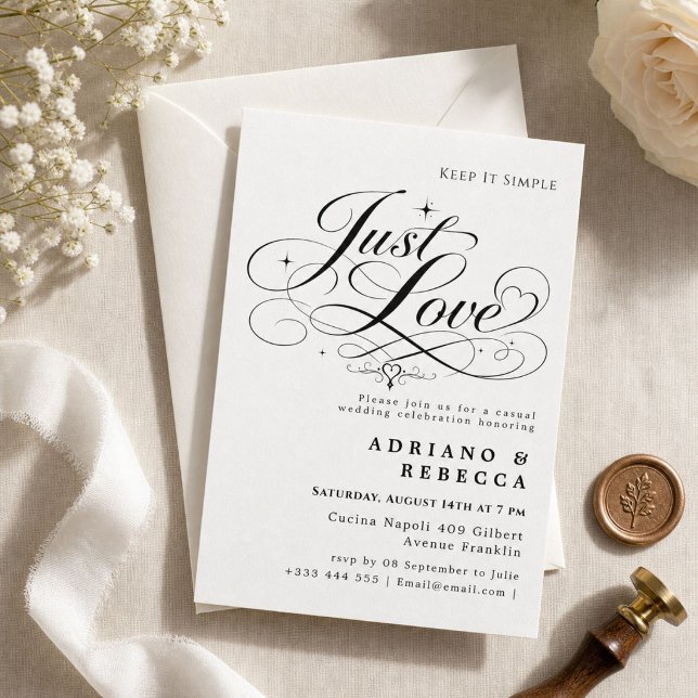 Convite de Casamento Just Love (Criador carregado)