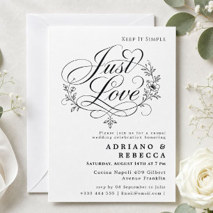 Convite de Casamento Just Love