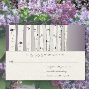 Convite de Casamento Lapis Purple Cloud Birch Tree