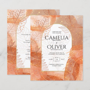 Convite de casamento Laranja de Terracotta de Qued