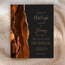 Convite De Casamento Laranja Escuro Queimado