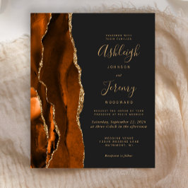 Convite De Casamento Laranja Escuro Queimado