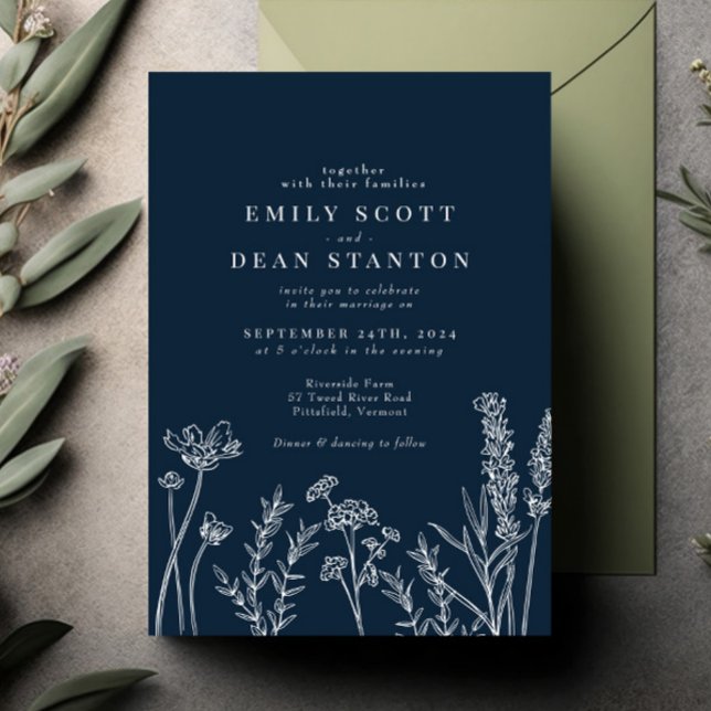 Convite de Casamento Laranja Queimada com Flor Sil (Criador carregado)