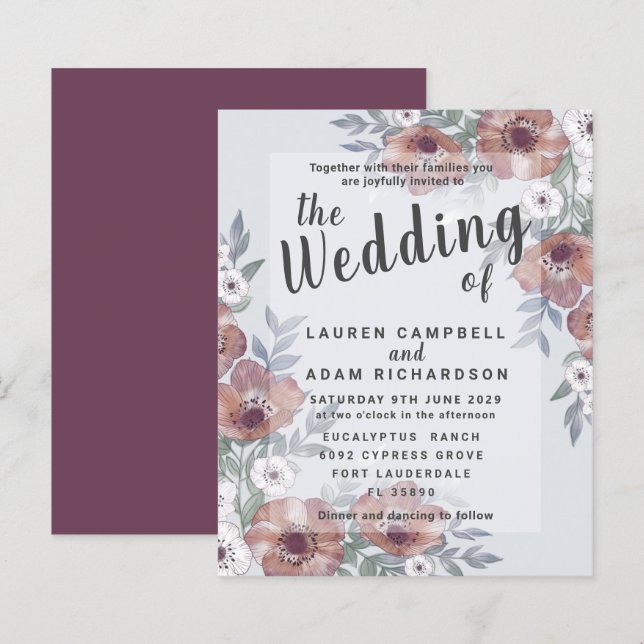 Convite De Casamento Laranja Queimado Por Rua De O (Frente/Verso)