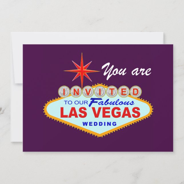 Convite de Casamento Las Vegas ROXO (Frente)