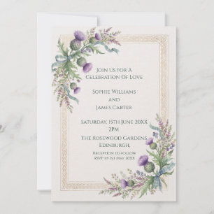 Convite de Casamento Lavanda Cardo