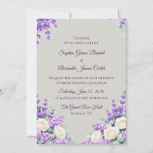 Convite de Casamento Lavanda e Lilases