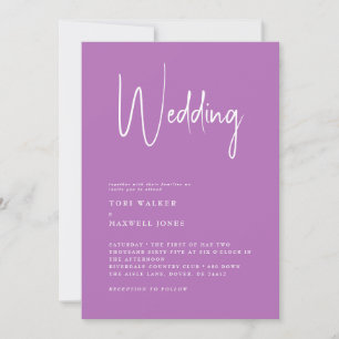 Convite de Casamento Lavanda Moderna Sem Pais