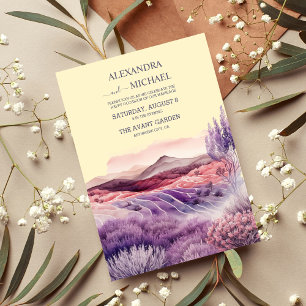 Convite de Casamento Lavanda Roxa de Casa de Campo