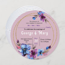 Convite de Casamento Lavendra Circle