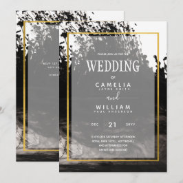 Convite de casamento LeahG Black Dourado INK