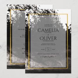 Convite de casamento LeahG Black Dourado INK