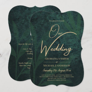 Convite de casamento LeahG Emerald Forest Green Go