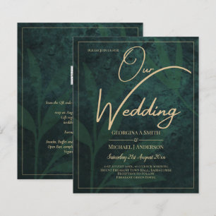 Convite de Casamento LeahG Esmeralda Floresta Verd