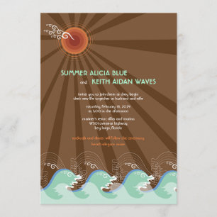 Convite de casamento legal de Brown Sun das ondas