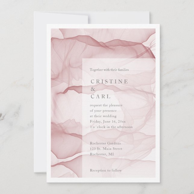 Convite de casamento leve e aéreo (Frente)