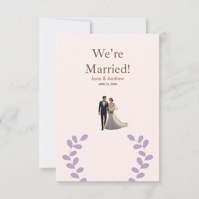 Convite de casamento leve e confortável, impresso (Frente)