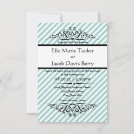 Convite de Casamento Light Blue Striped Flourish-3