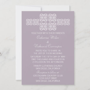 Convite de casamento Lilac Bohemian Chic