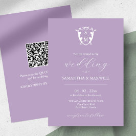 Convite de Casamento Lilac com Código QR