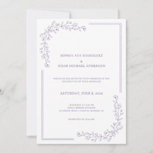 Convite De Casamento Lilac De Derramamento Floral 