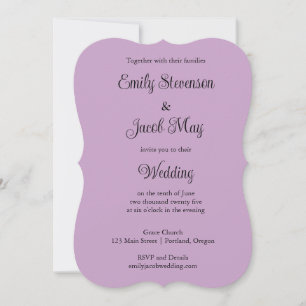 Convite de Casamento Lilac Minimalista