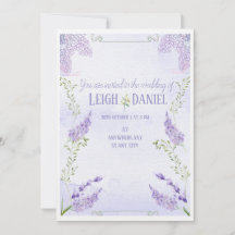 Convite de casamento Lilacs