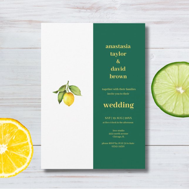 Convite de Casamento Limão Verde Amarelo (Criador carregado)