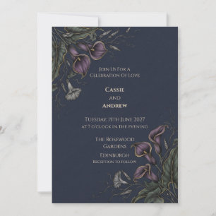 Convite de Casamento Lírio de Calla Preto