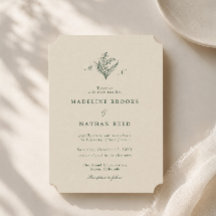 Convite de Casamento Lírio do Vale Verde Escuro