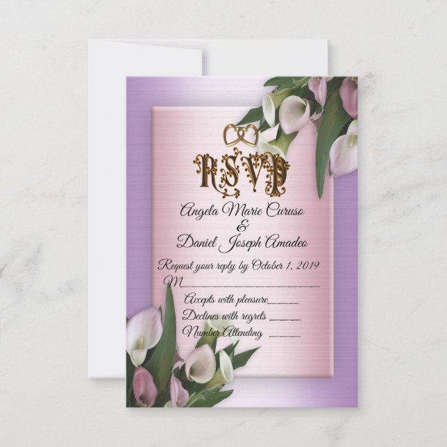 Convite de casamento lírios calla RSVP (Frente)