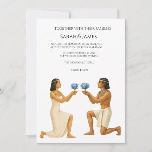 Convite de Casamento Lótus Real Egípcio
