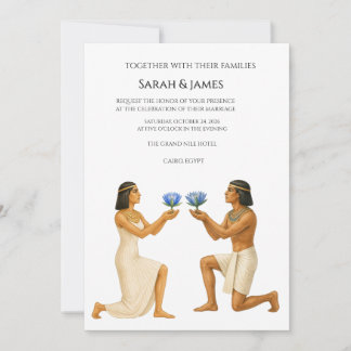 Convite de Casamento Lótus Real Egípcio