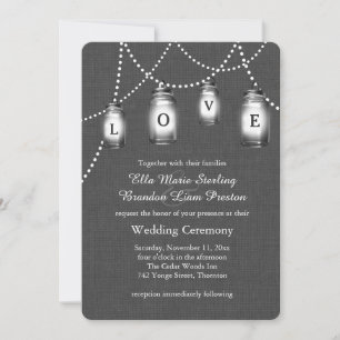 Convite de Casamento Love Mason Jars
