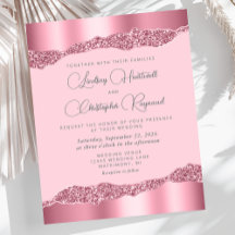 Convite de casamento Luminosa Rosa-Glama do Orçame