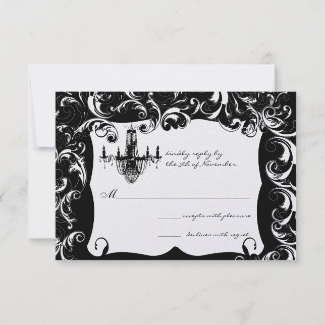 Convite de Casamento Lustre Redemoinho Chique (Verso)