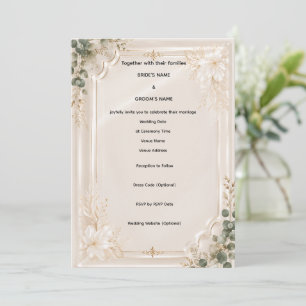 Convite de Casamento Luxo Dourado Champanhe em Acr